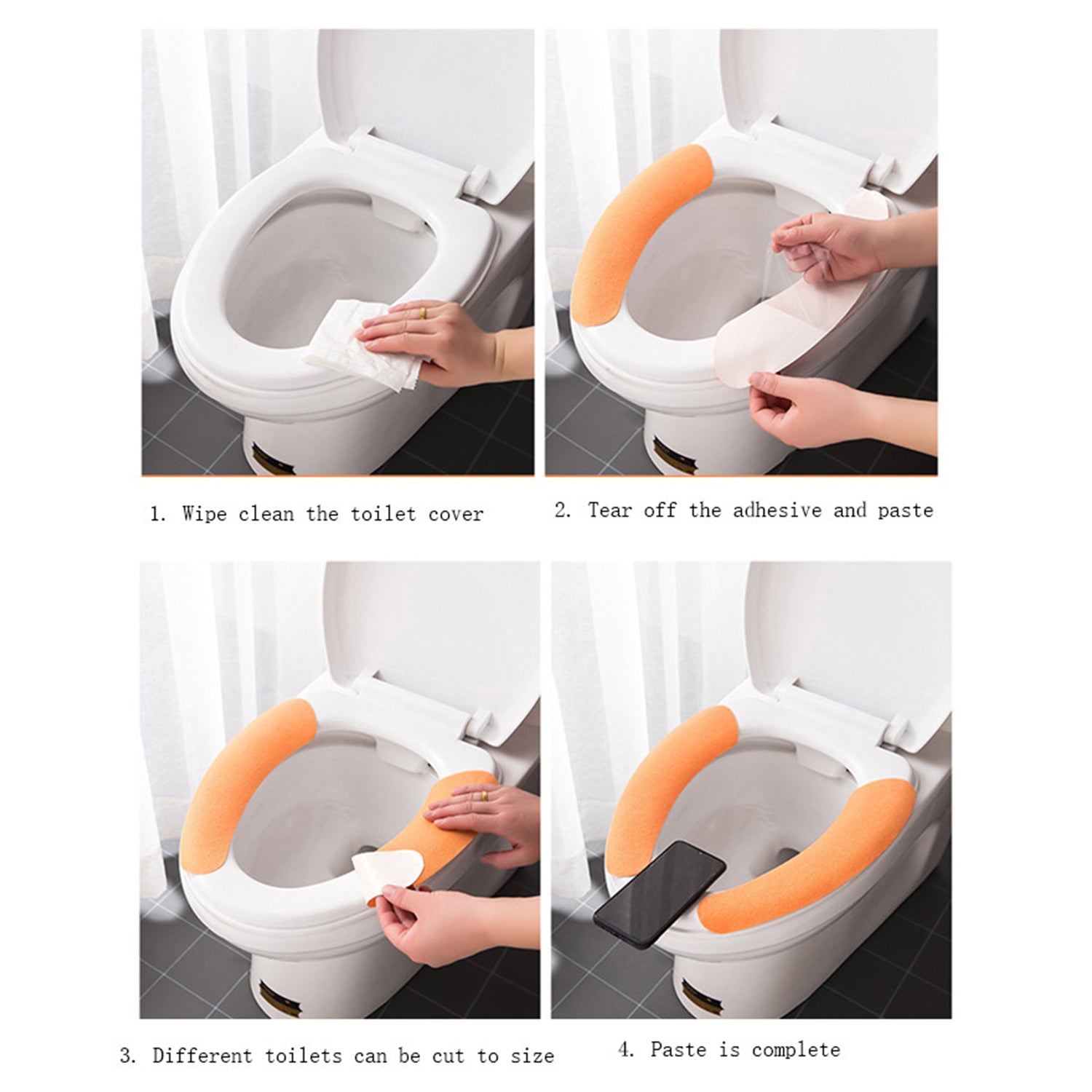 4872 Toilet Seat Cover, Toilet Seat Cushion Soft and Warm Washable Toilet seat Cover Pads Comfortable 4872 Toilet Seat Cover, Toilet Seat Cushion Soft and Warm Washable Toilet seat Cover Pads Comfortable